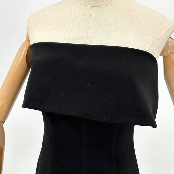 Vintage 90s Rubber Ducky Black Strapless Skater Mini Dress - Picture 2 of 7